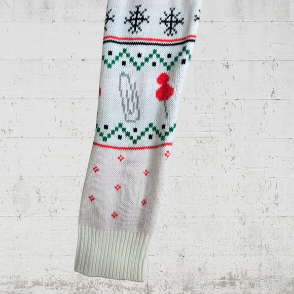 The Office Dunder Mifflin Holiday Fair Isle Knit Sweater White Red Size Small - Picture 5 of 9